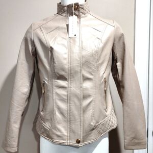 NWT Jon & Anna Faux Leather Zip Front Scuba Jacket Size Large